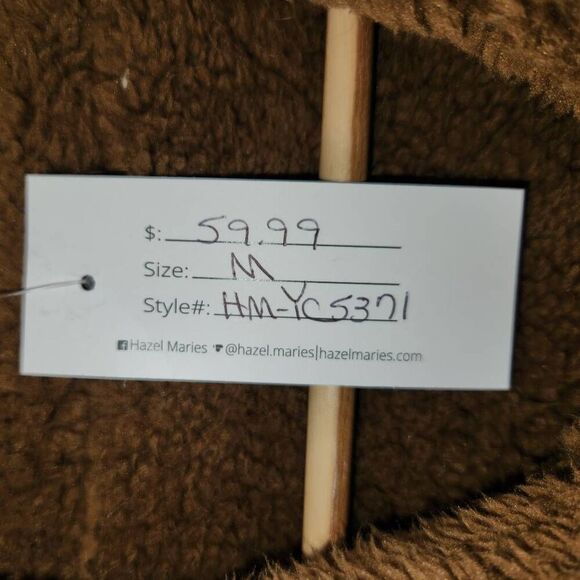 V23  Hem & Thread Southwestern Brown & Cream Sherpa Reversable Vest - Picture 6 of 10